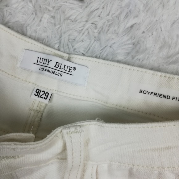 Judy Blue Womens Jeans Boyfriend Fit Denim White Wash High Rise Stretch 9 - Picture 6 of 10